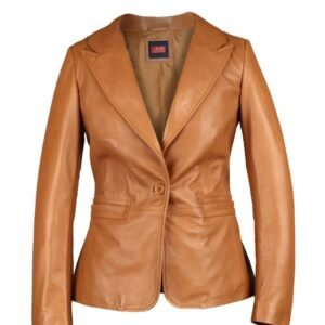 Premium Lambskin Leather Blazer Jacket – Men's