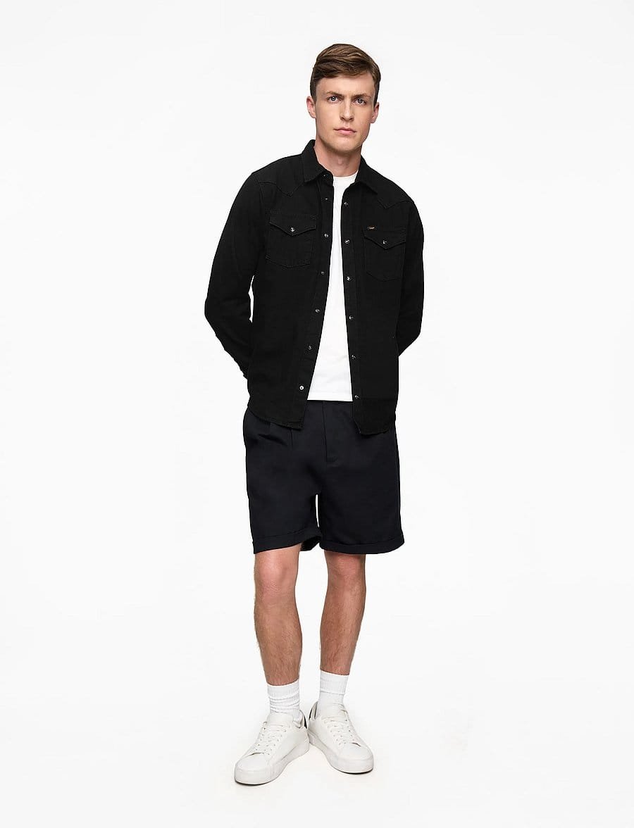 Men’s Black Regular Fit Denim Shirt – Long Sleeve Button-Up - Image 8